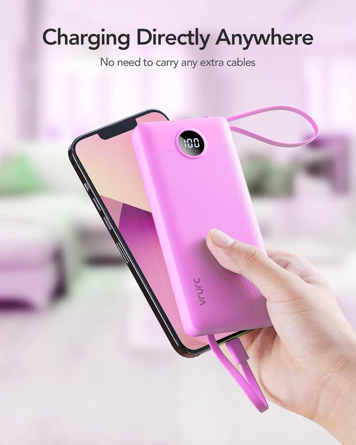 VRURC Cargador portátil de 10000 mAh, paquete de baterías esenciale...