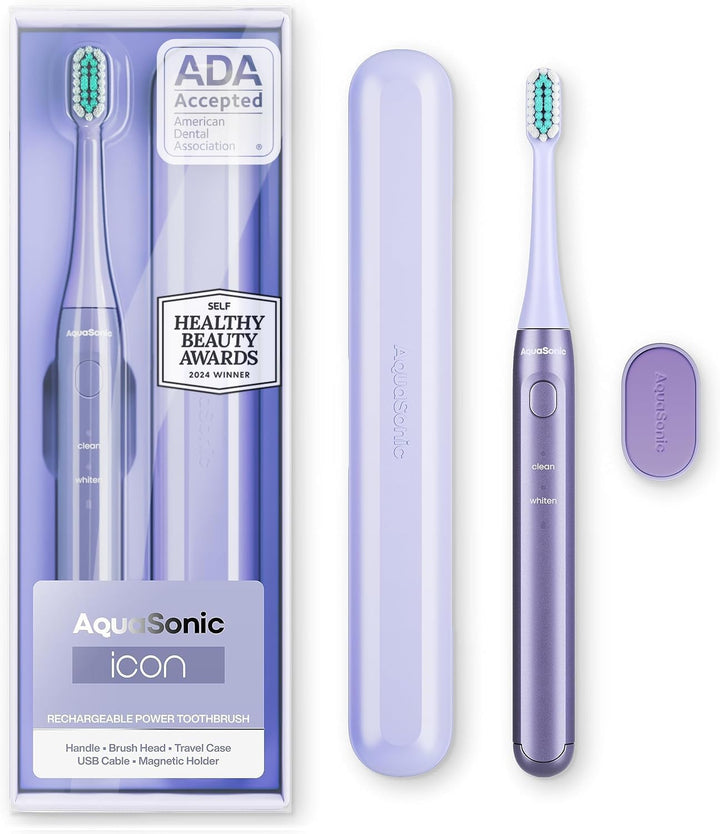 Aquasonic Icon - Cepillo de dientes recargable aceptado por la ADA,...