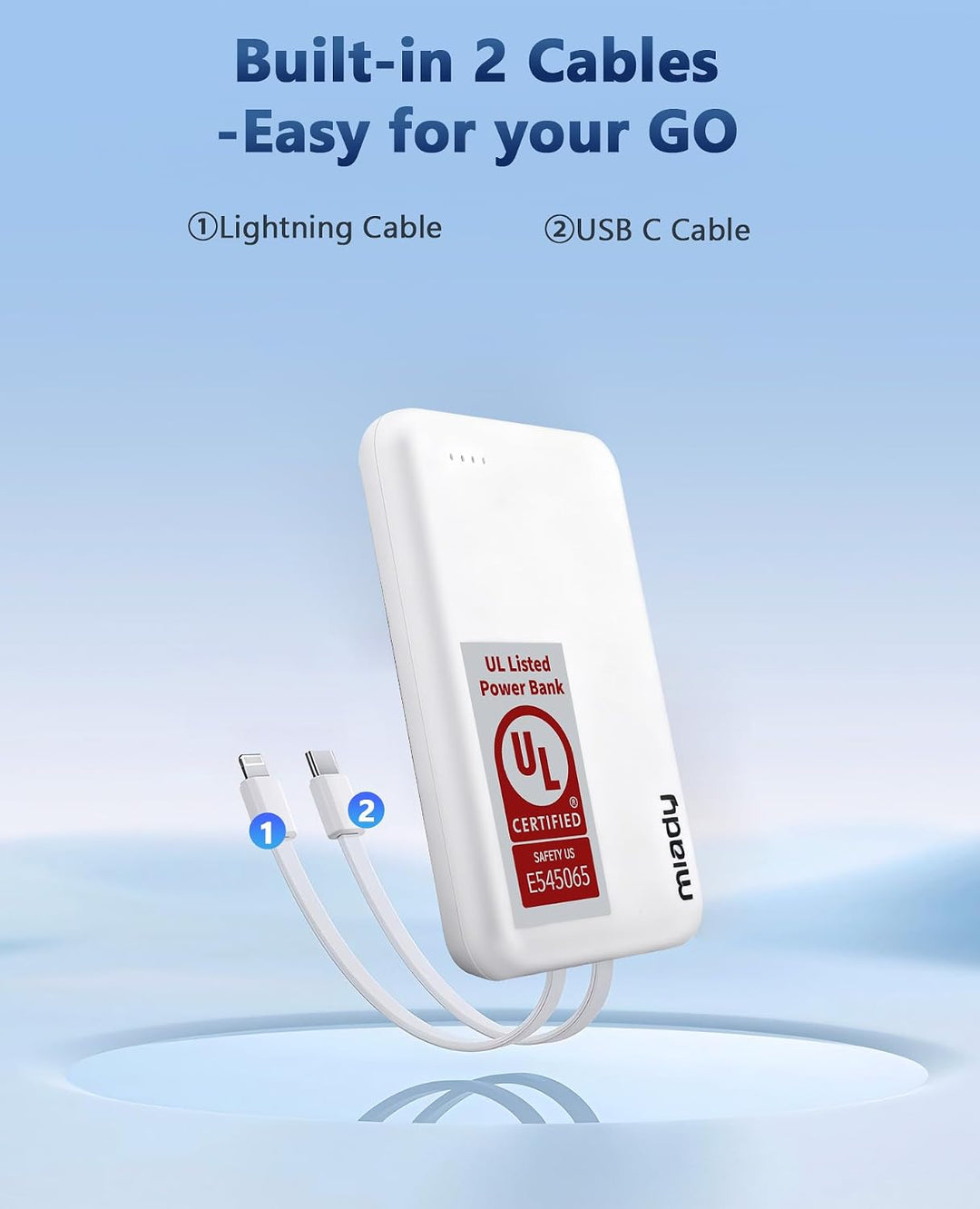 Miady Paquete de 6 cargadores portátiles a granel de 5000mAh