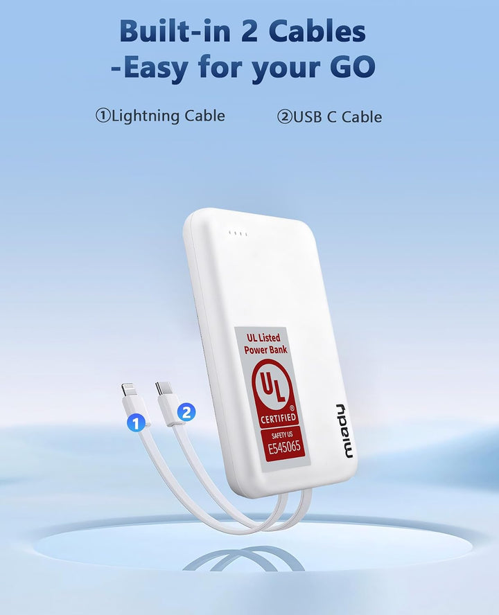 Miady Paquete de 6 cargadores portátiles a granel de 5000mAh