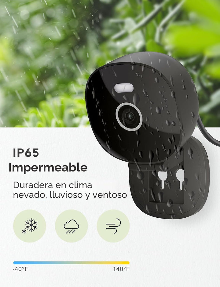 FAMVIVA Cámara de seguridad con cable 2K, interior\/exterior para e...