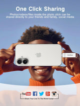 Gulloe Unidad flash de 512 GB diseñada para iPhone, memoria USB par...