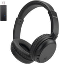 Auriculares inalámbricos Bluetooth sobre la oreja, transmisor Bluetooth para TV, PC, dispositivo de audio de 0.138 in, auriculares con cable e inalámbricos (negro)