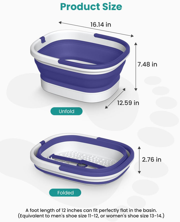 Nekteck Tina Plegable para Remojo de Pies con 138 Nodos de Acupresi...