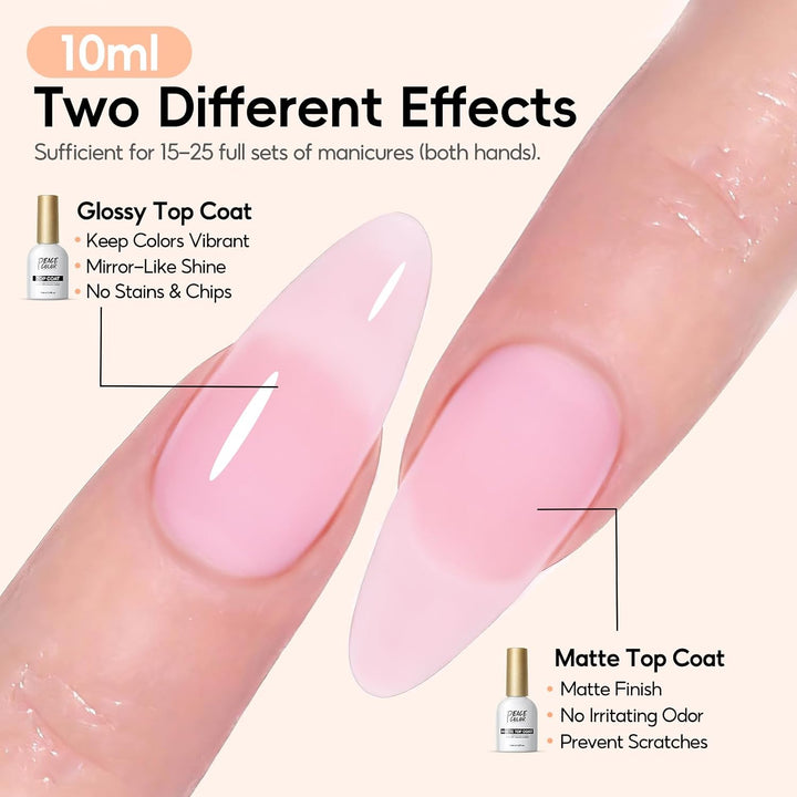 PEACECOLOR - Kit de inicio de gel de uñas de poly con lámpara de uñ...