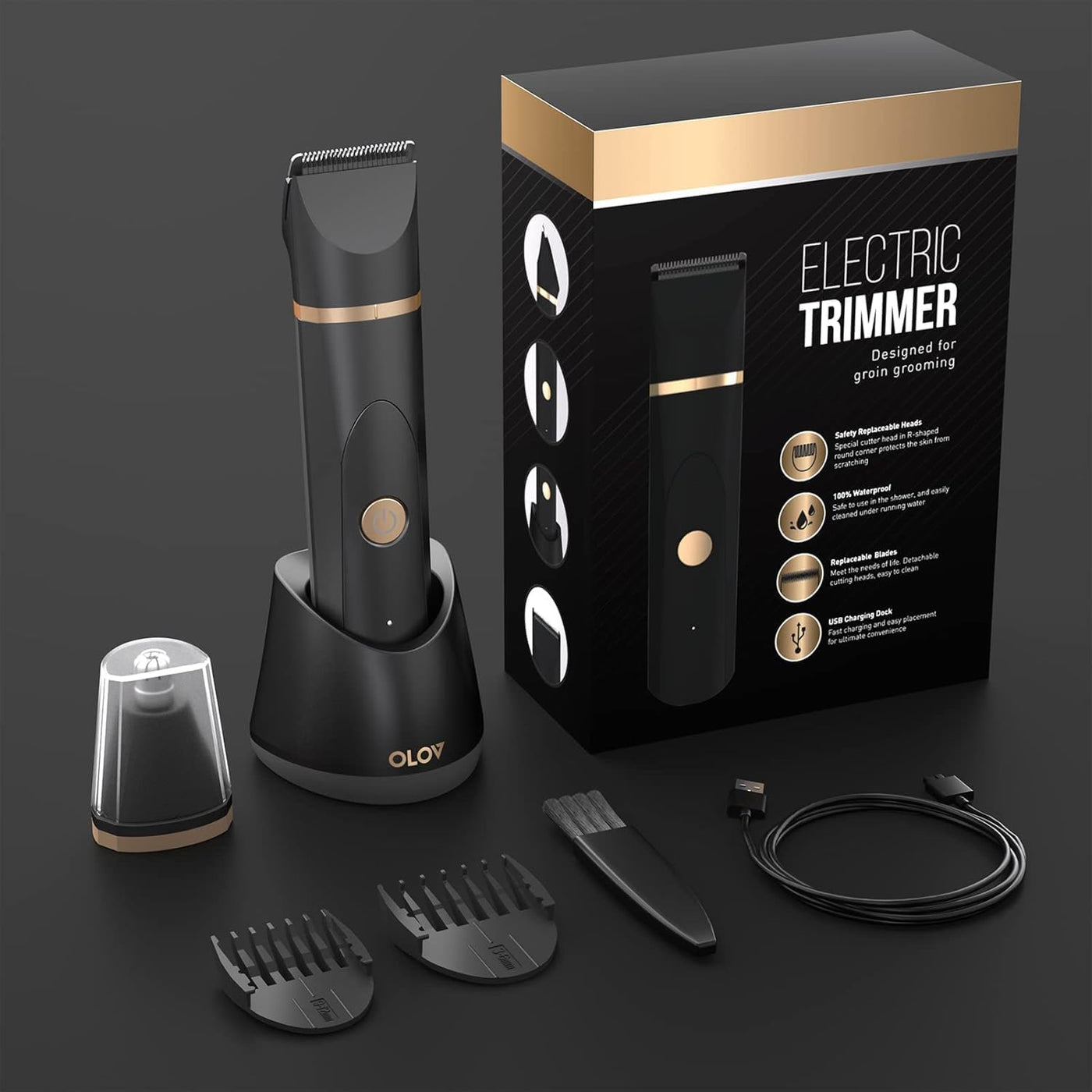 OLOV - Afeitadora eléctrica de pelo corporal - Recortador de ingle...