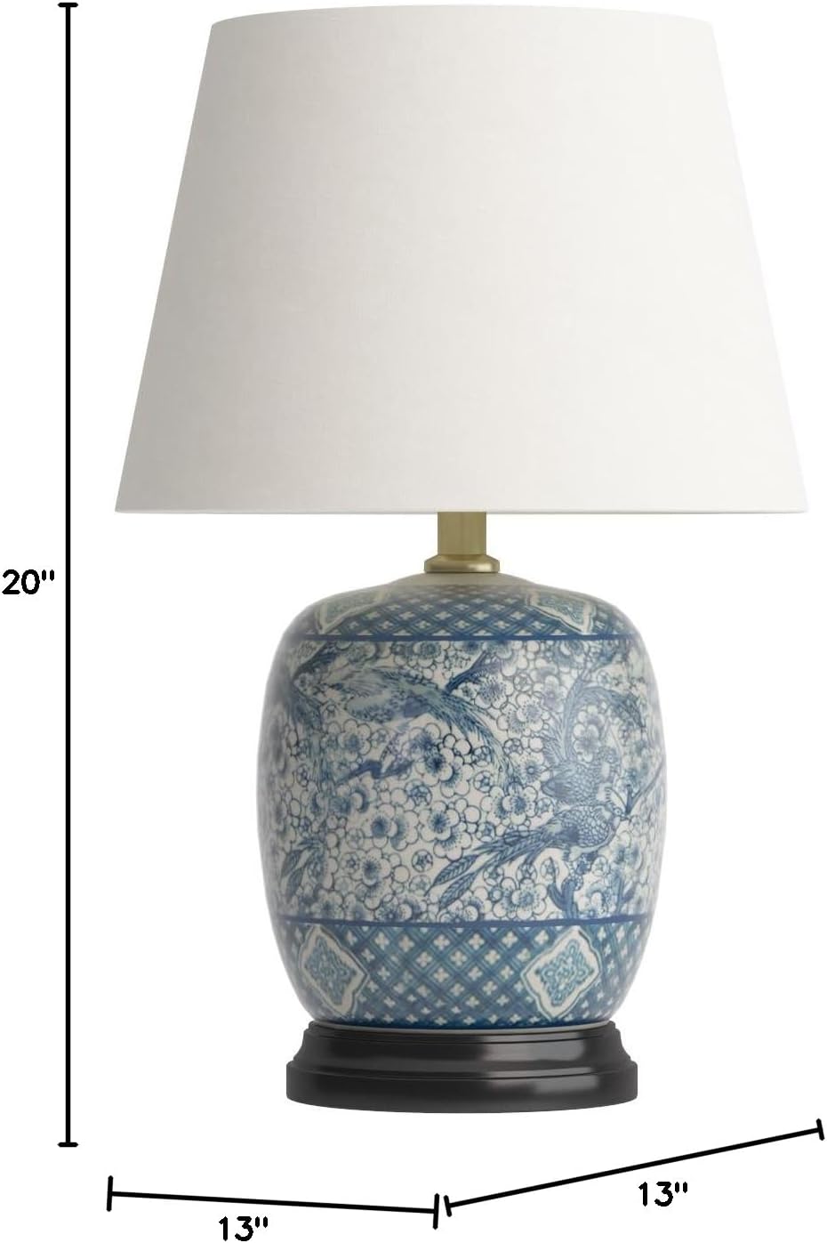 Lámpara Red Lantern Lámpara clásica de tarro de porcelana azul y blanca de 20"