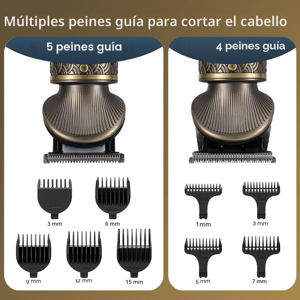 Scttomon Kit de Recortadora de Barba Profesional Cortapelos con Cuc...