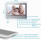 Sistema de video portero, monitor de 9 pulgadas para timbre de video con cable, timbre con cámara y monitor compatible con visión nocturna, desbloqueo, monitoreo, doble vía para villa, hogar