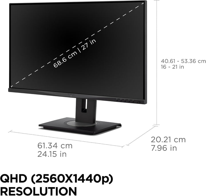ViewSonic VG2748A-2K Monitor de 27 pulgadas 1440p, IPS con sensor d...