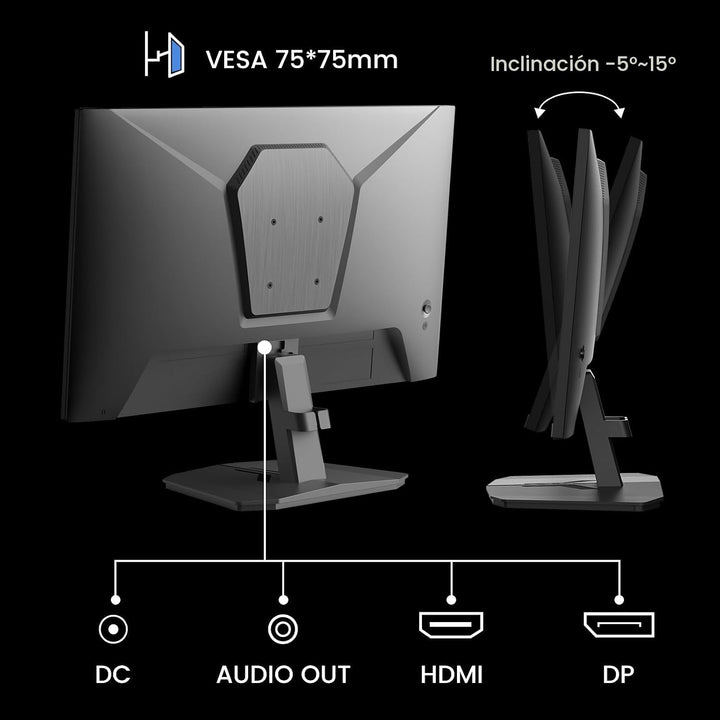 SANSUI Monitor de juegos de 24 pulgadas 180Hz, puertos DP 1.4 y HDM...