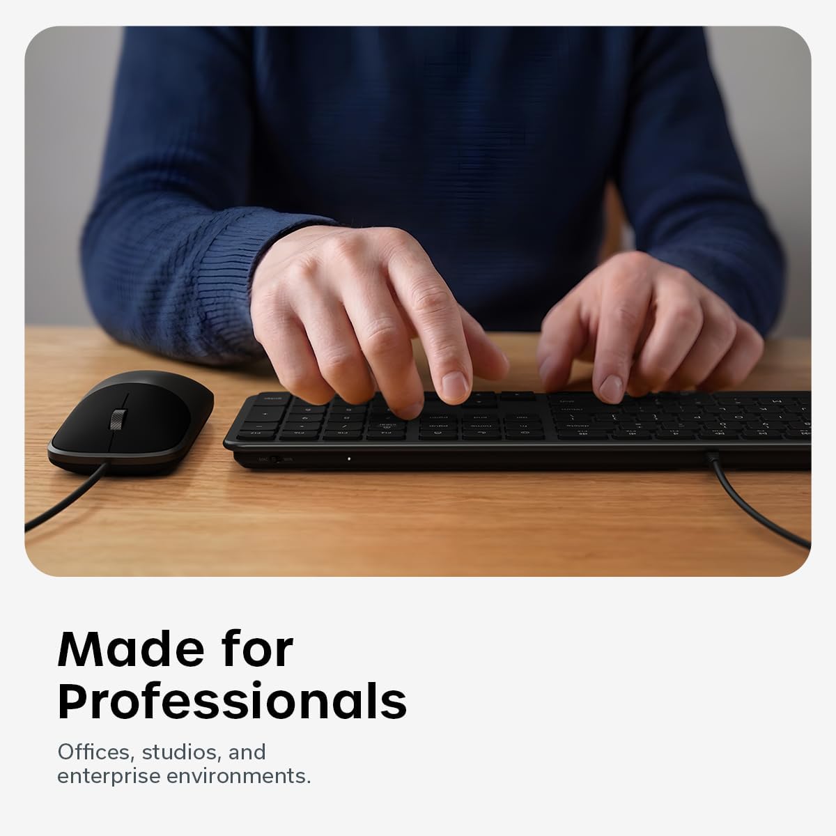 Satechi Combo de teclado y mouse con cable, Slim CLX3 con conectivi...