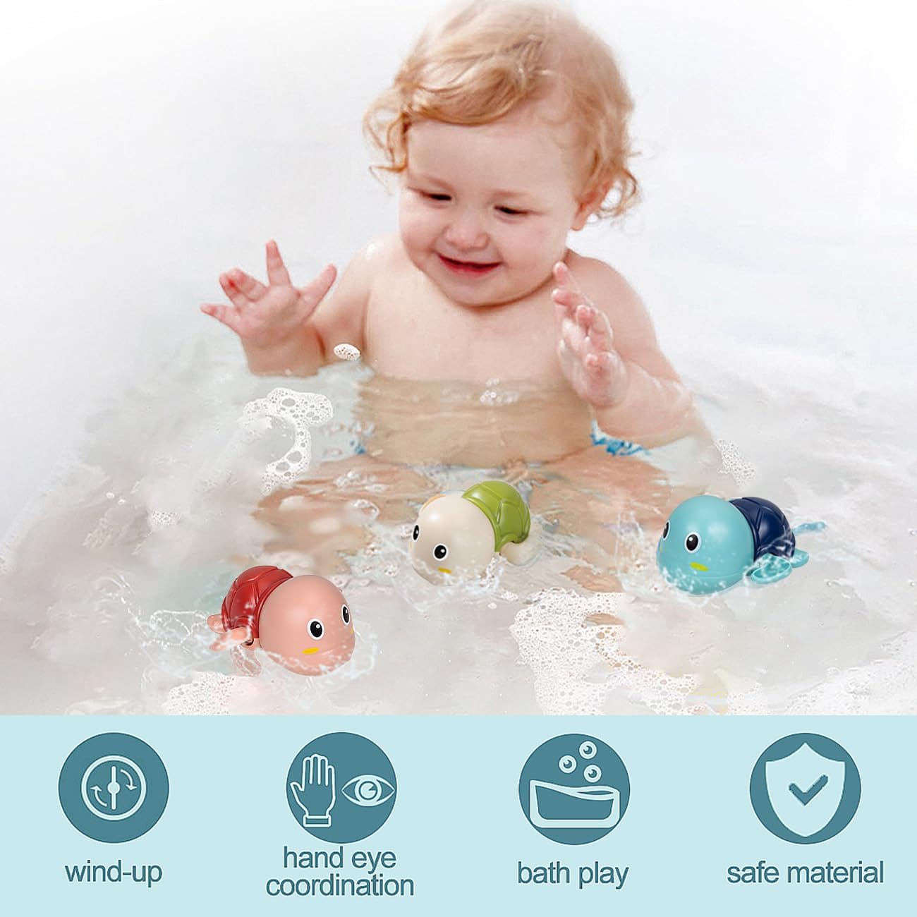 SEPHIX - Juguetes de baño a cuerda regalos para bebés