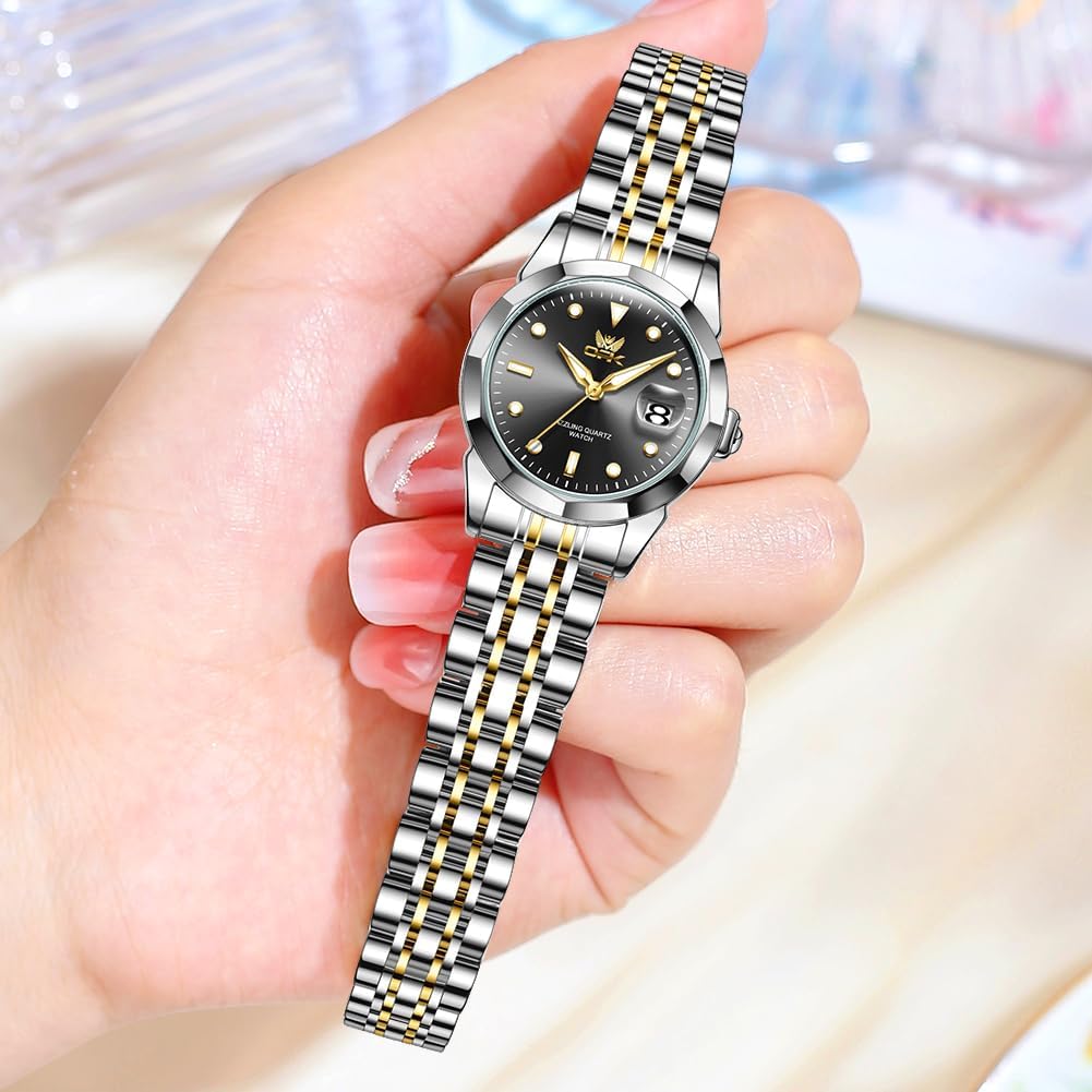 OPK Reloj de pulsera para mujer de acero inoxidable para mujer
