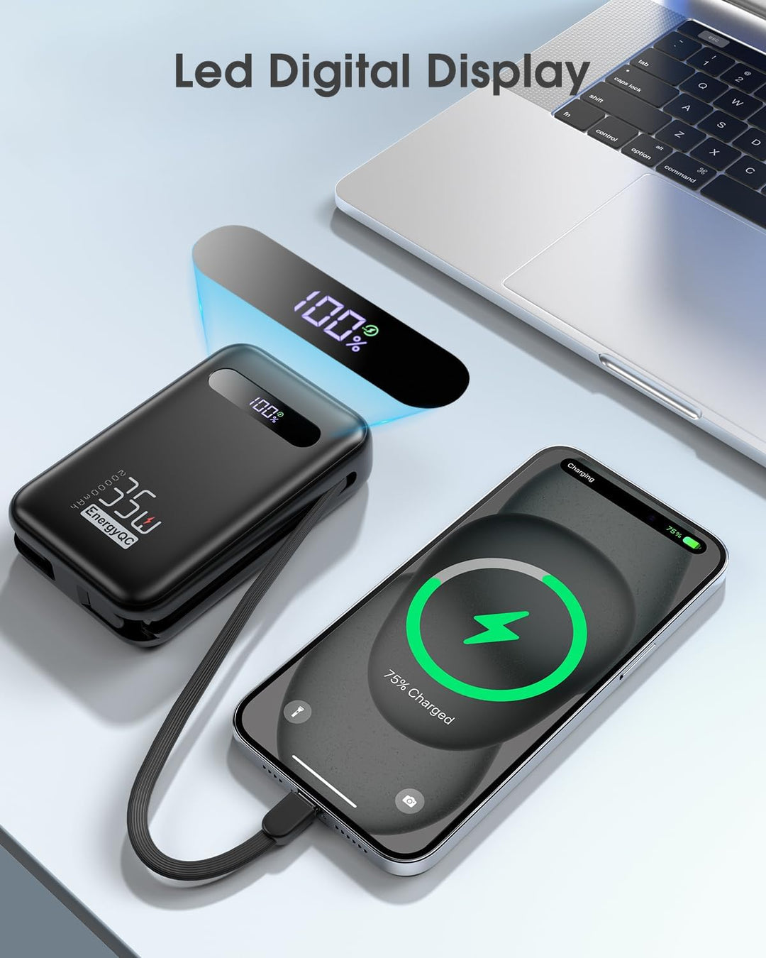 EnergyQC 20000mAh Cargador Portátil, Banco de Energía de Carga Rápi...