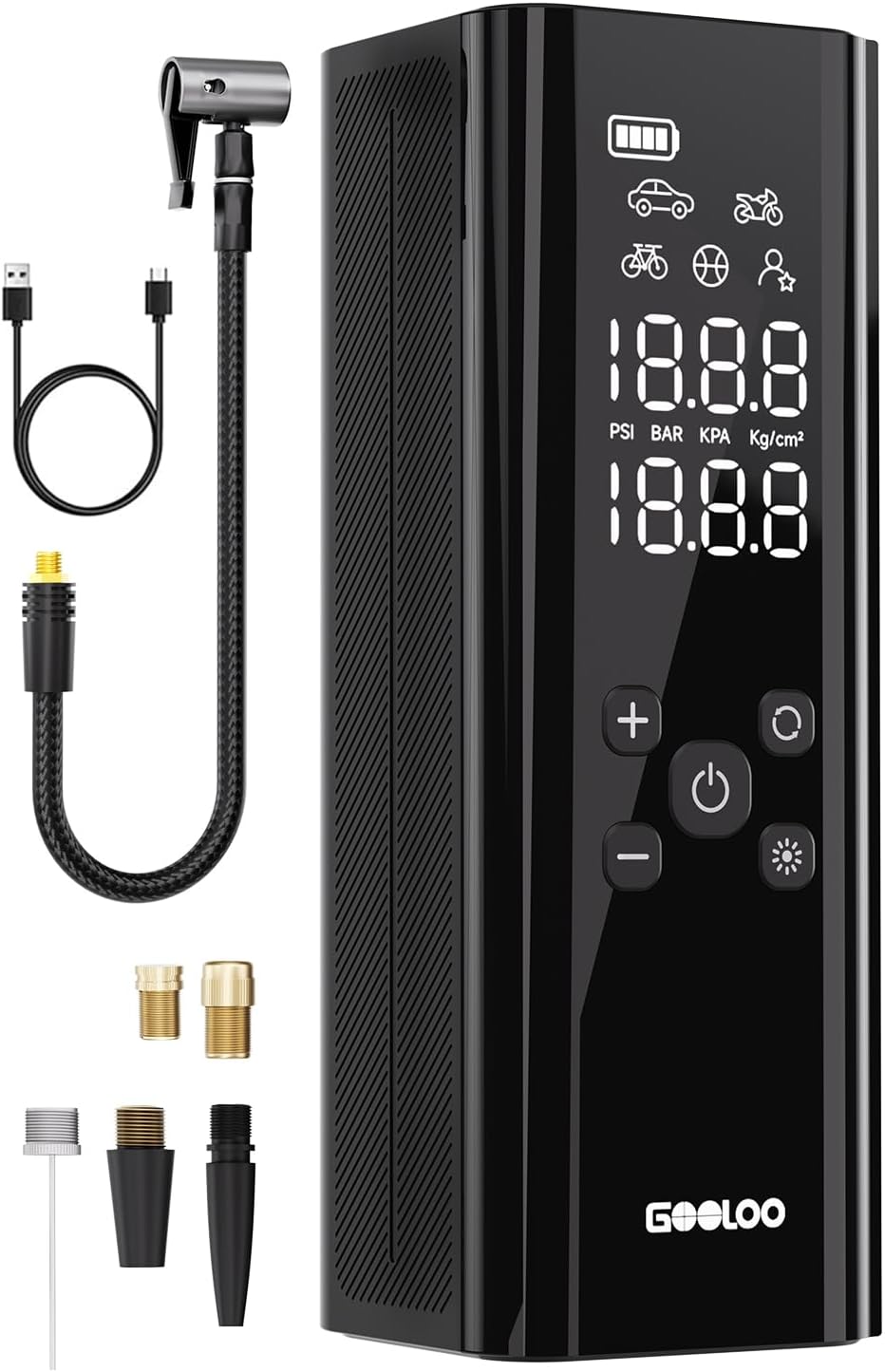 GOOLOO Compresor de aire portátil GT150, inflador de neumáticos, bo...
