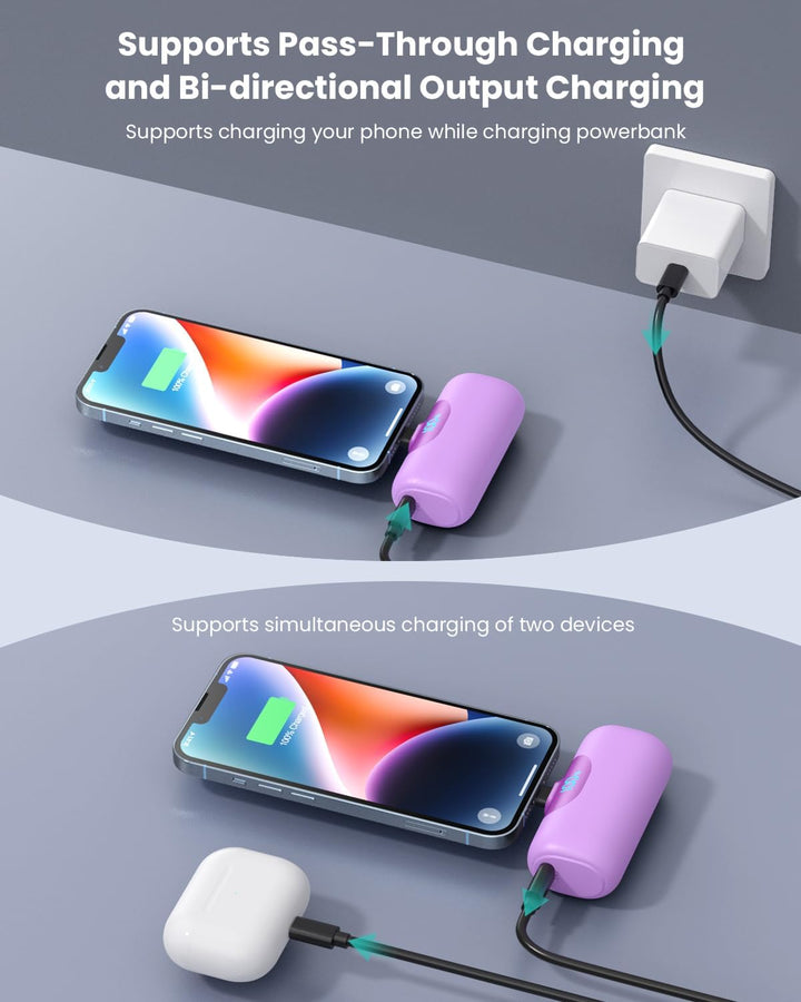 Mini Portable Charger for iPhone,Upgraded 22.5W PD Fast Charging 55...