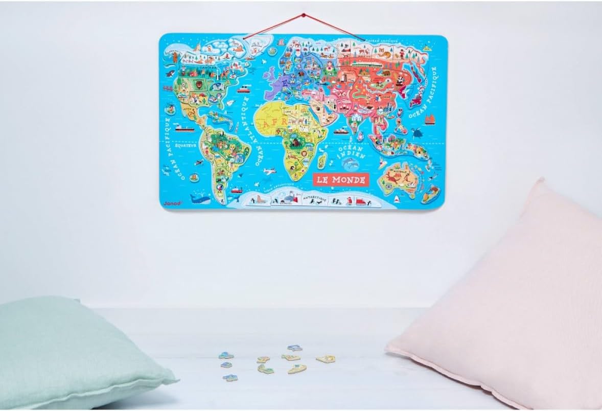 Rompecabezas magnético del mundo, versión en inglés