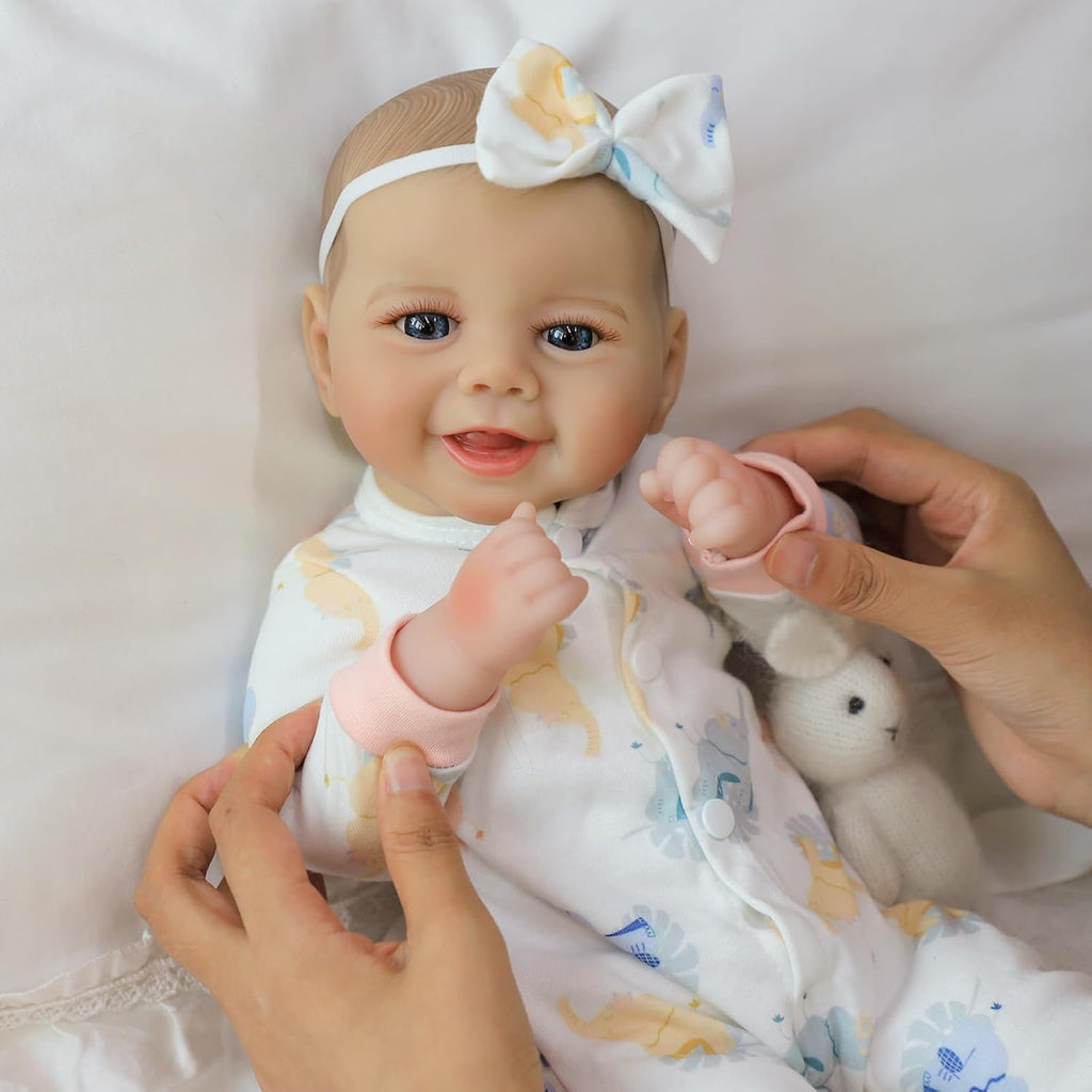 SCOM Muñeca de bebé niña, muñeca de cuerpo suave realista