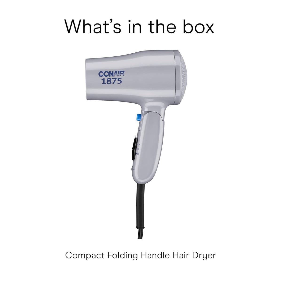 Secador de pelo compacto Conair con mango plegable, secador de viaj...
