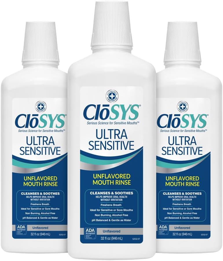 CloSYS Enjuague bucal ultra sensible, 32 onzas, paquete de 3, enjua...