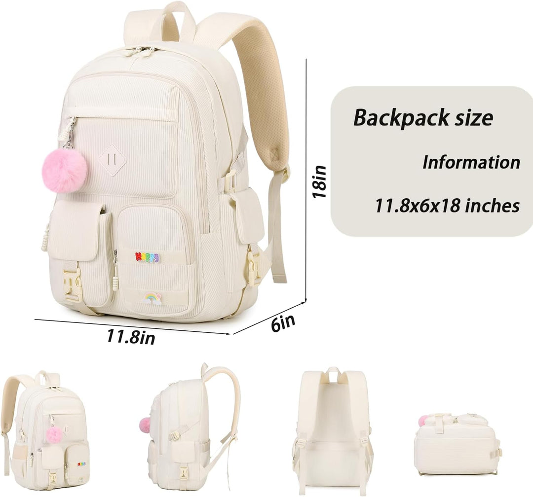 BLUWEI Mochila para computadora portátil para niñas, bolsa de pana...