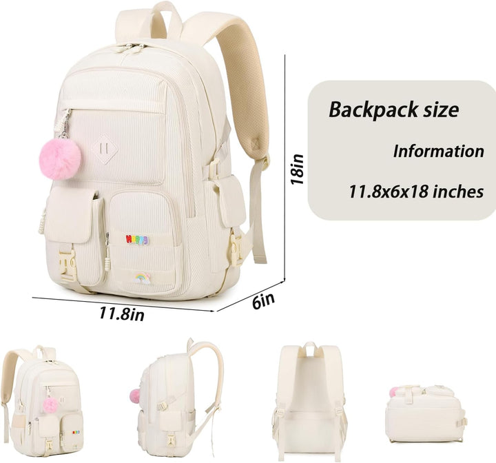 BLUWEI Mochila para computadora portátil para niñas, bolsa de pana...