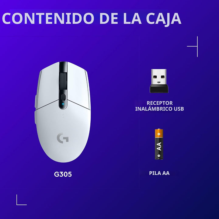 Logitech G 305 Lightspeed - Mouse inalámbrico para juegos, sensor d...