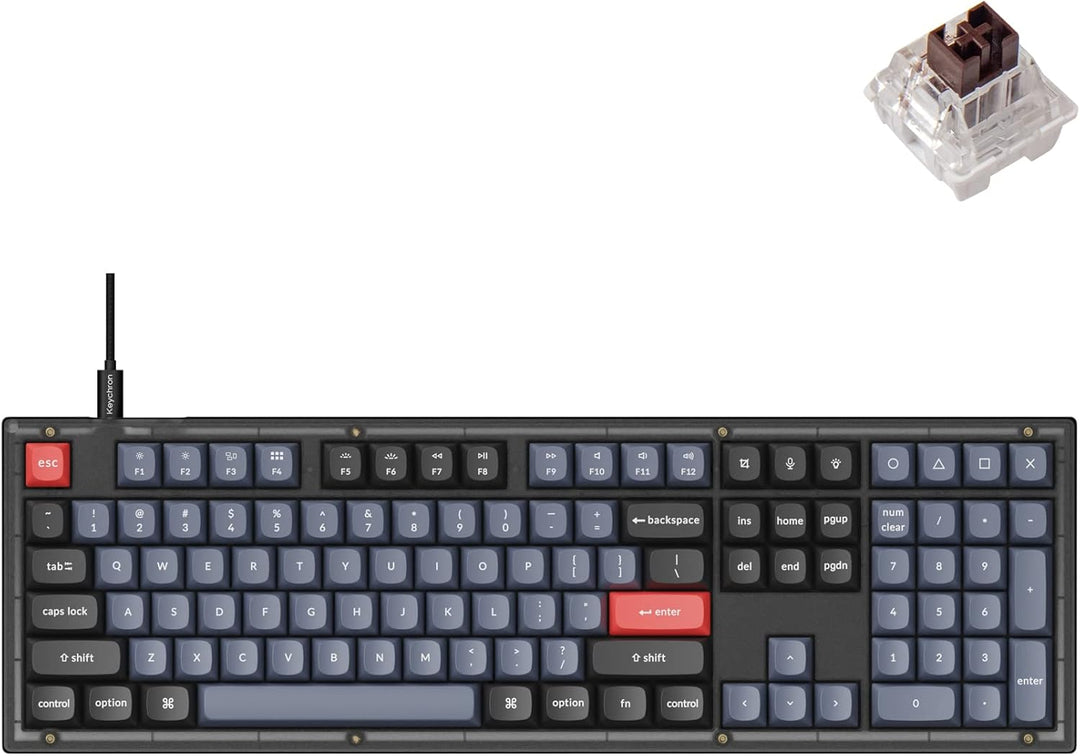 Keychron V6 Teclado Mecánico Personalizado con Cable, Macro Program...