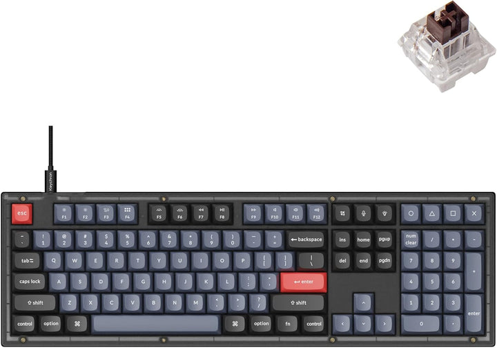 Keychron V6 Teclado Mecánico Personalizado con Cable, Macro Program...