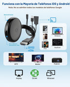 Miracast - Adaptador de pantalla HDMI inalámbrico, dongle de espejo de pantalla HD, 2.4G y 5G C, compatible con iOS, Android, Windows, Mac a HDTV/monitor/proyector