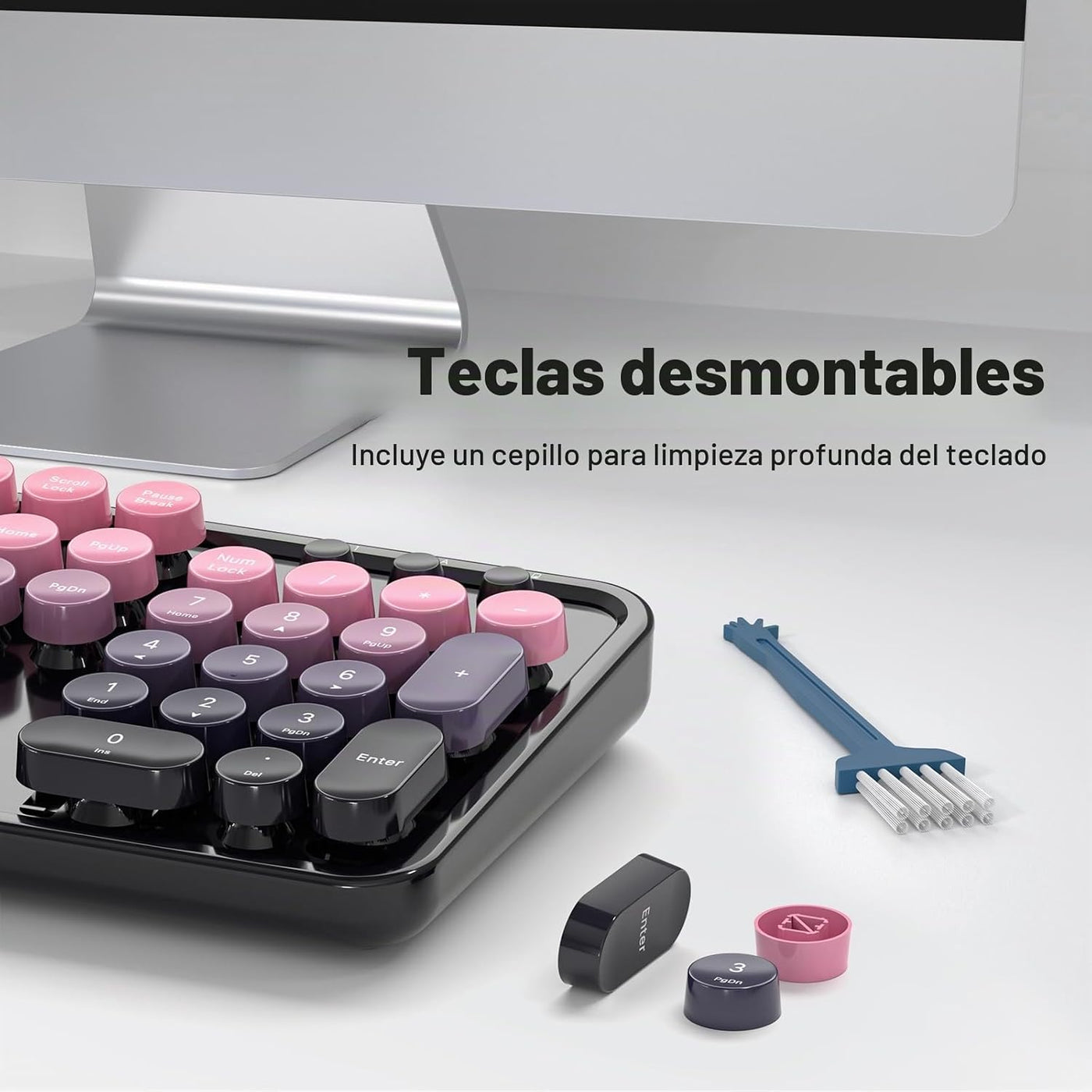 MOWUX - Combo de teclado y mouse inalámbricos, máquina de escribir...