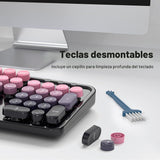 MOWUX - Combo de teclado y mouse inalámbricos, máquina de escribir...