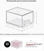 Vtopmart 4 Pack Small Clear Stackable Storage Drawers, Fits Narrow Spaces