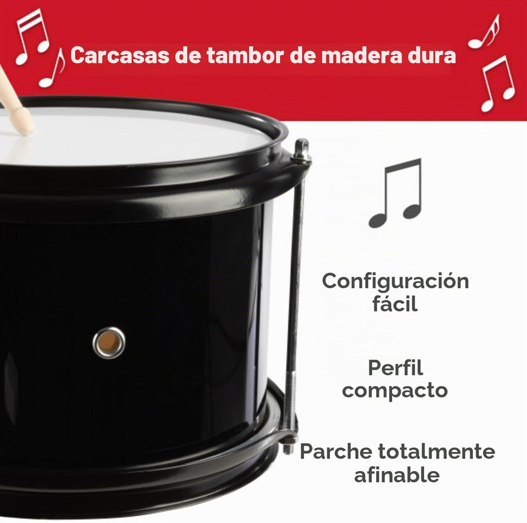 Hey Play - Juego de batería para niños, negro, juego de 3 piezas