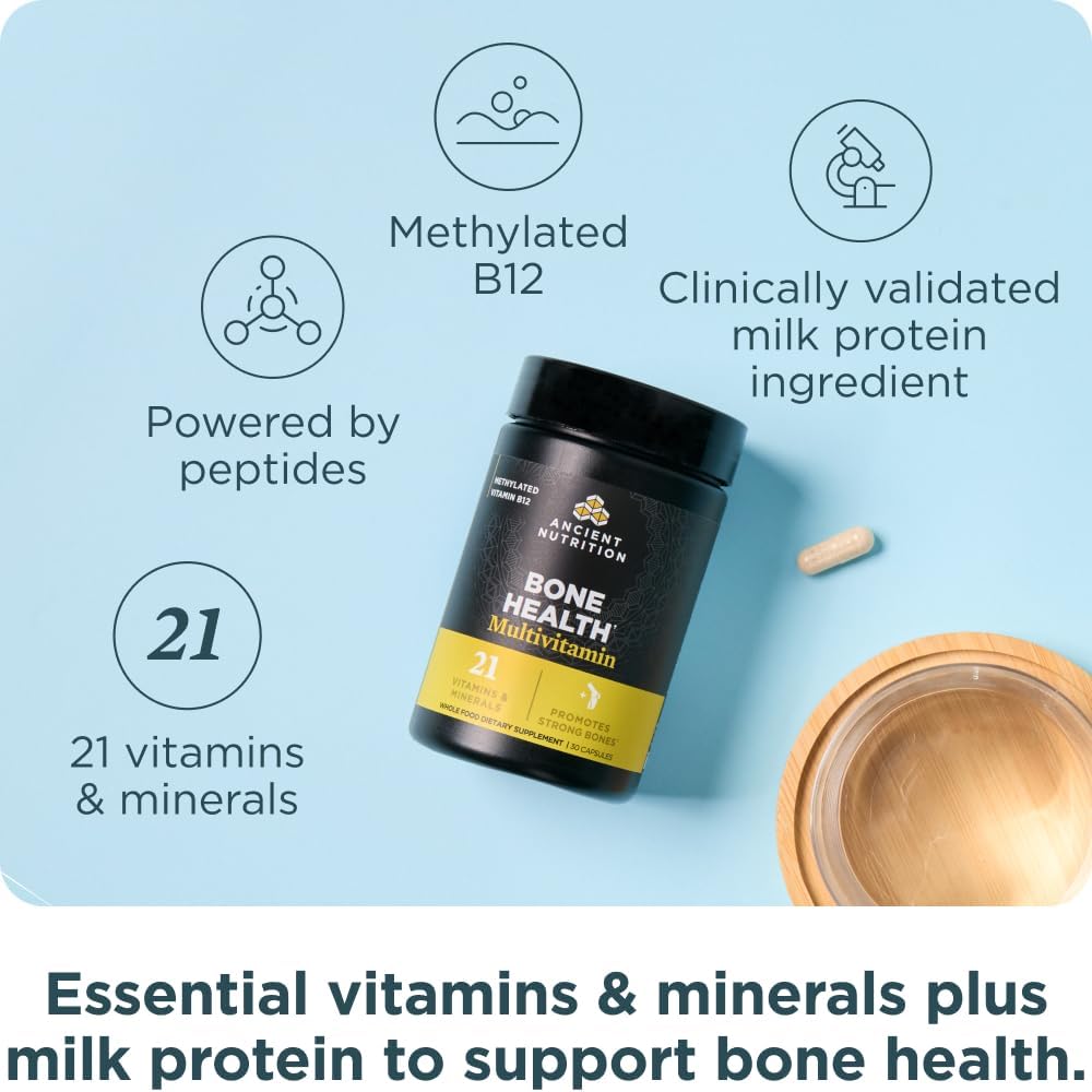 Ancient Nutrition Bone Health Multivitamínico, apoya la densidad ós...