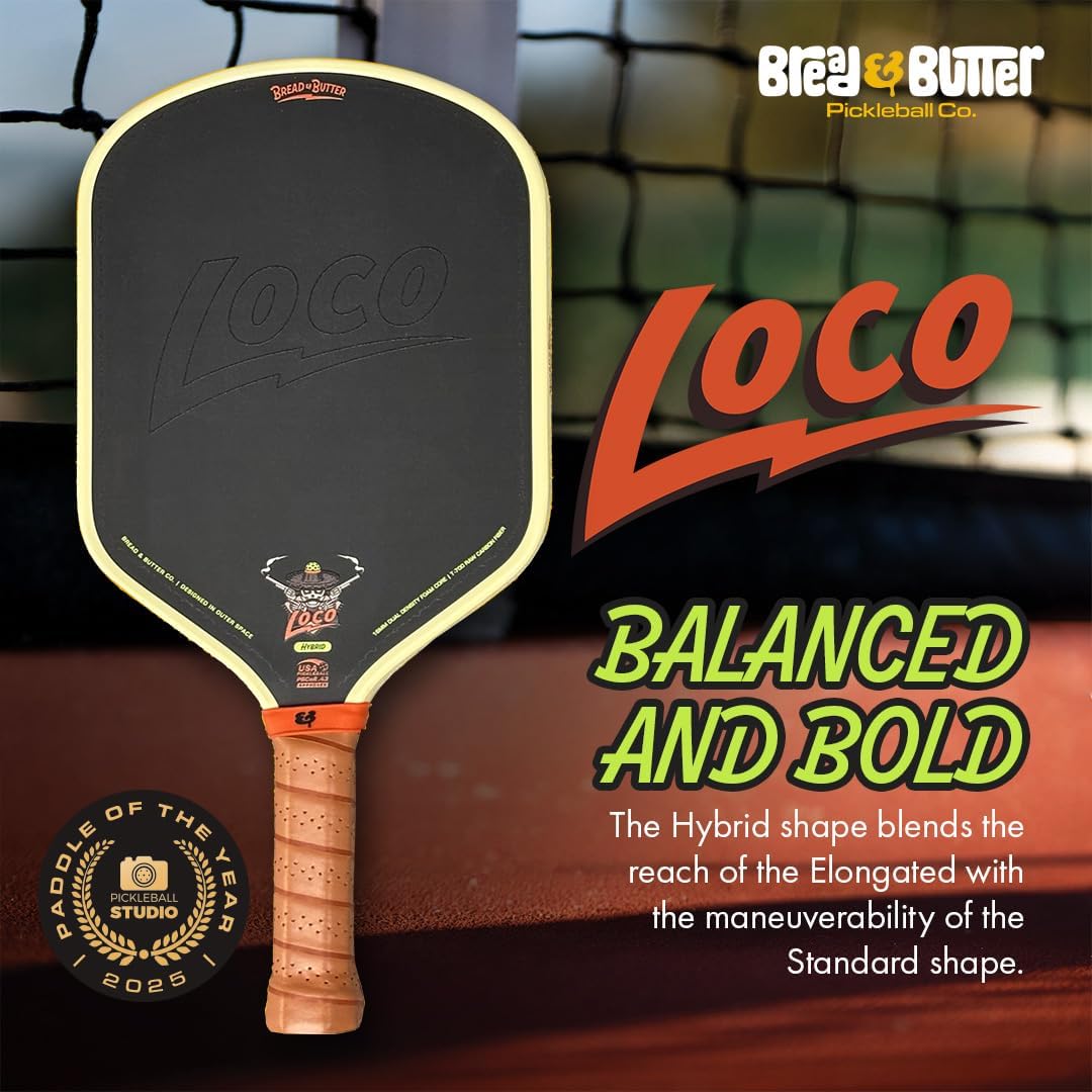 BREAD & BUTTER Las palas de pickleball Loco 0.630 in | Raqueta de