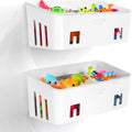 Bath Toy Storage 2 Packs, Large Bath Toy Holder - 3 Compartments, Quick-Dry