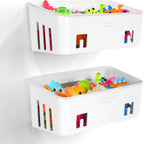 Bath Toy Storage 2 Packs, Large Bath Toy Holder - 3 Compartments, Quick-Dry