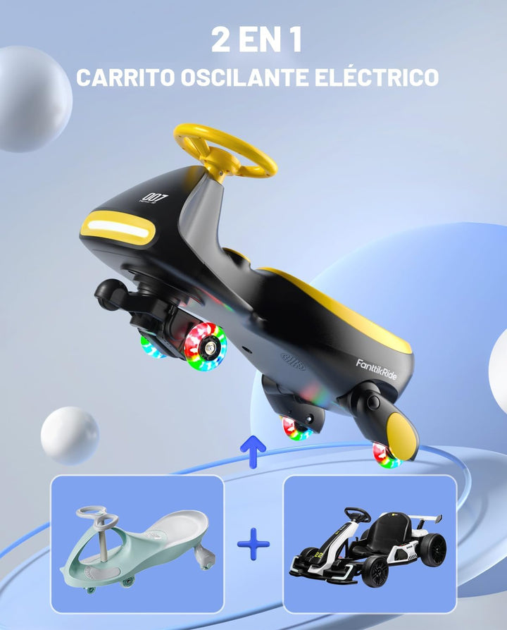 FanttikRide N7 Pro - Coche eléctrico Wiggle con pedal, batería reca...