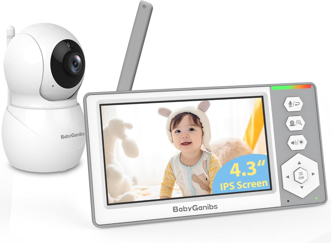 Baby Ganibs - Monitor de bebé con cámara y audio, monitor de vídeo...