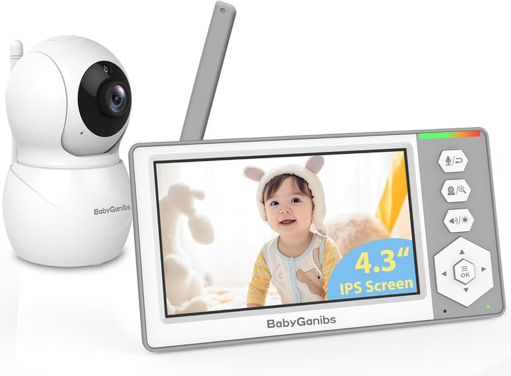 Baby Ganibs - Monitor de bebé con cámara y audio, monitor de vídeo...
