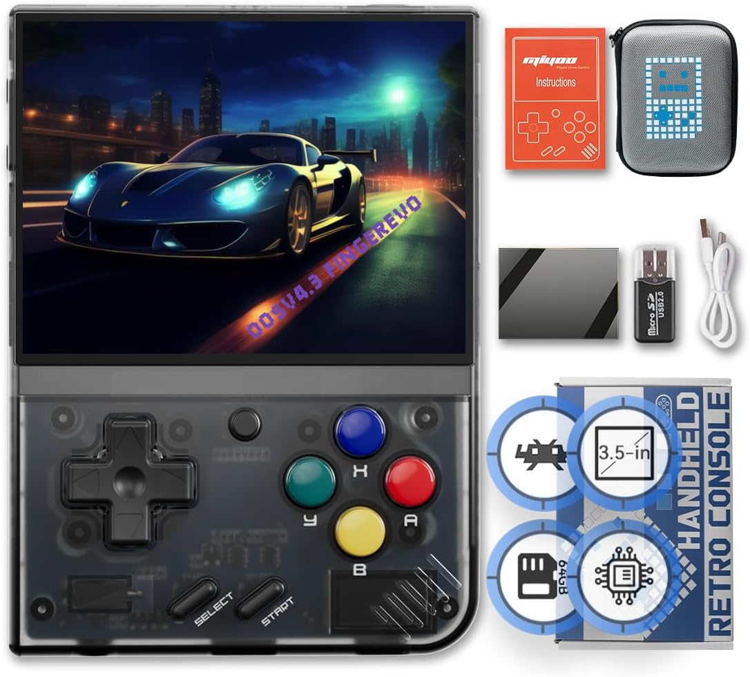 Miyoo Mini Plus - Consola de juegos portátil con funda portátil, color