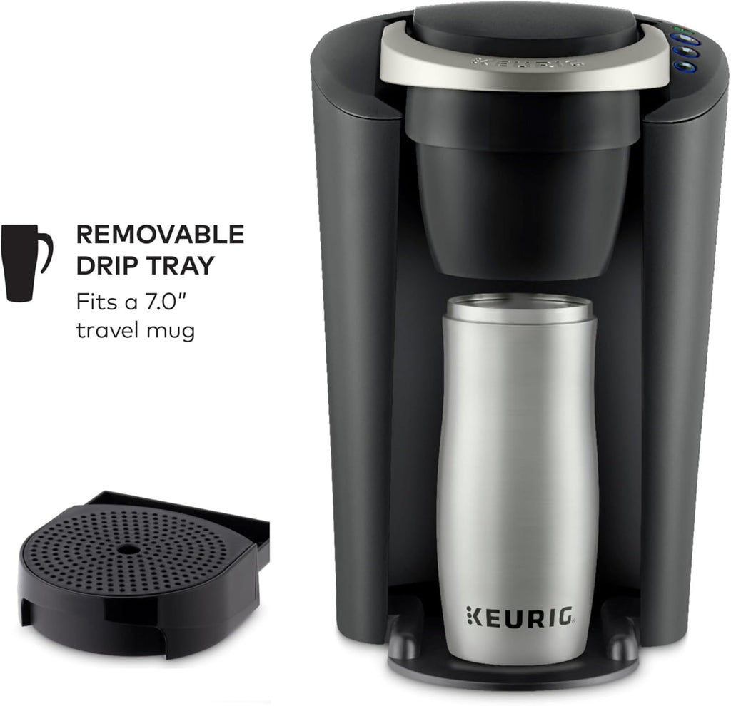 Keurig K-Compact - Cafetera de cápsulas K-Cup de una sola porción, con 3 tamaños de preparación, función Smart Start, depósito extraíble de 36 onzas, negro