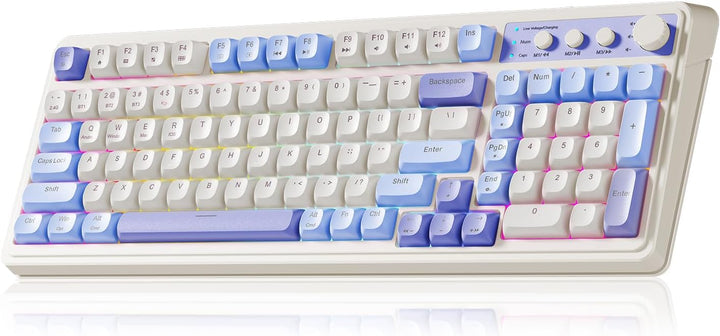 AULA Teclado de 99 Teclas, Tri-Modo Bluetooth\/2.4GHz\/USB-C Lindo...