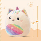 Athionsu - Almohada de peluche de unicornio de 14 pulgadas, suave