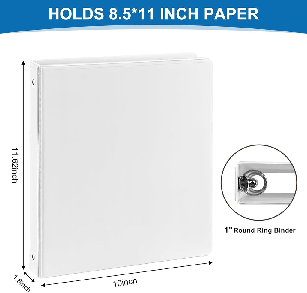 Paquete de 36 carpetas duraderas de 3 anillos de 1 pulgada, paquete de 36 carpetas transparentes a granel de tres anillos sin PVC, se ajustan a 8.5 x 11 pulgadas para suministros escolares u de