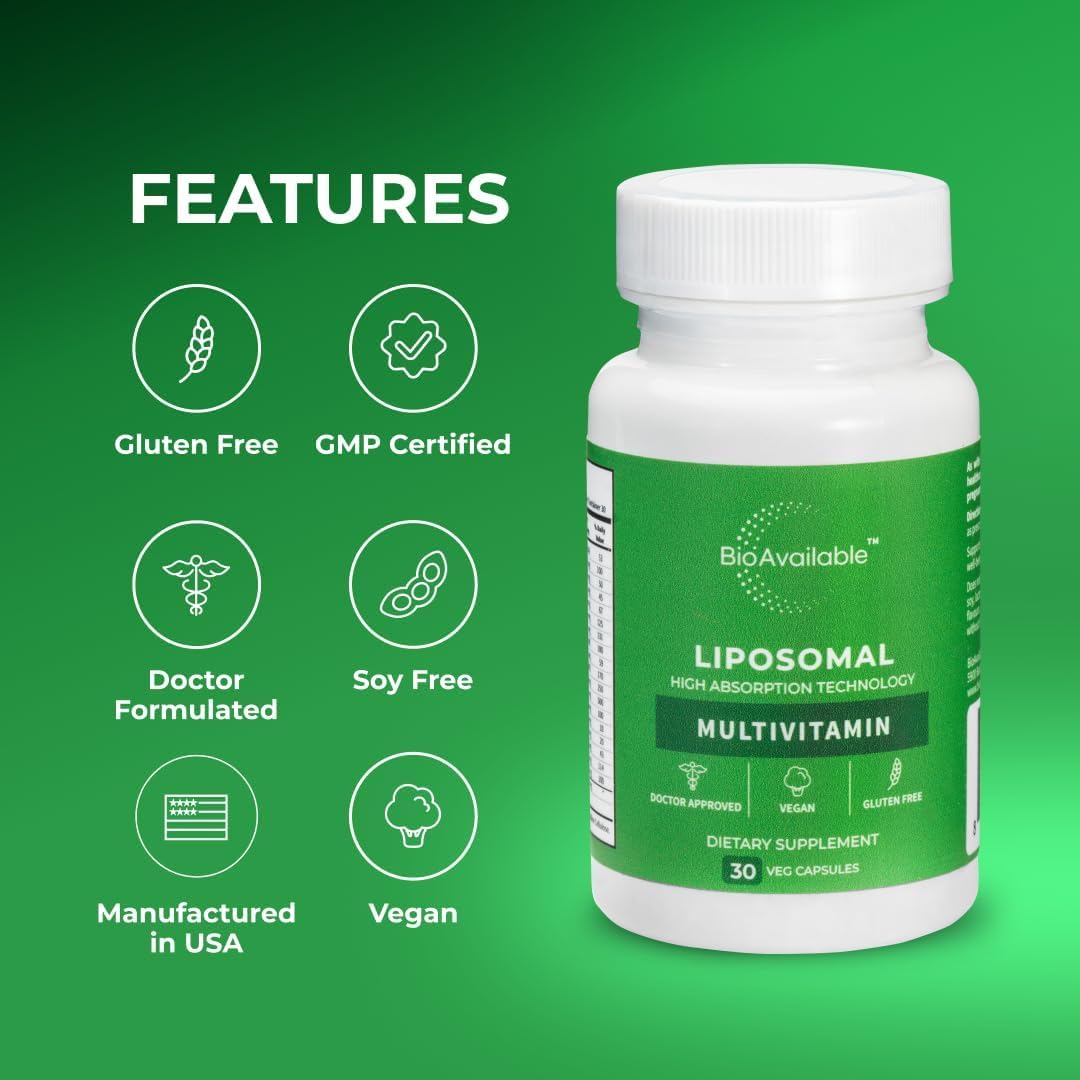 Cápsula multivitamínica liposomal biodisponible | 30 Cápsulas | Abs...