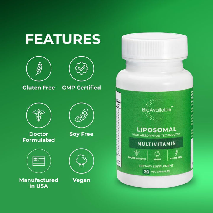Cápsula multivitamínica liposomal biodisponible | 30 Cápsulas | Abs...