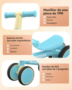 Gotrax Bicicleta de equilibrio para bebé, ruedas silenciosas de 7 pulgadas